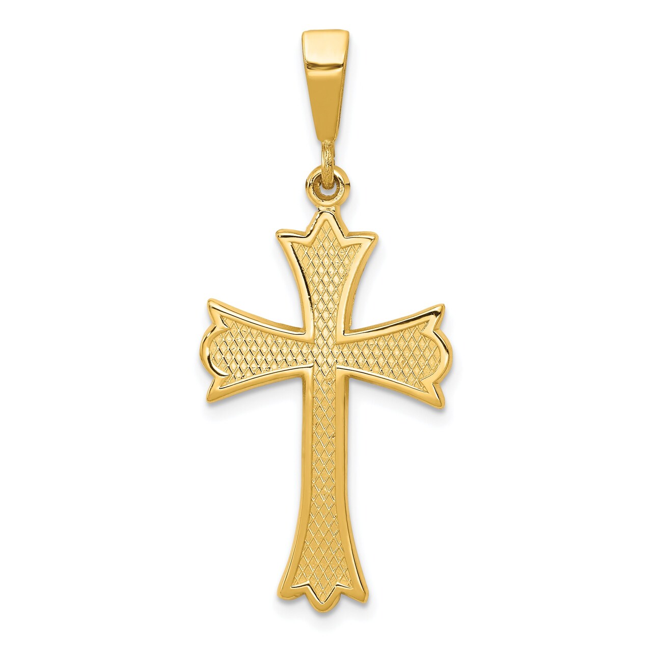 14K Yellow Gold Cross Pendant Charm Religious Jewerly 39mm x 17mm